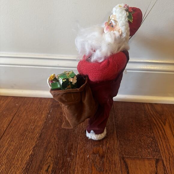 Vintage Santa Claus Christmas Ornament Doll Figure Plastic Face 11" McClures - Picture 4 of 15